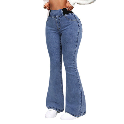 Yara™ ハイウエストエラスティックレッグジーンズ