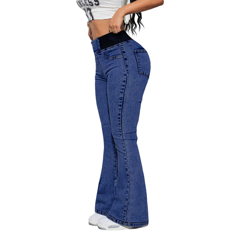Yara™ ハイウエストエラスティックレッグジーンズ