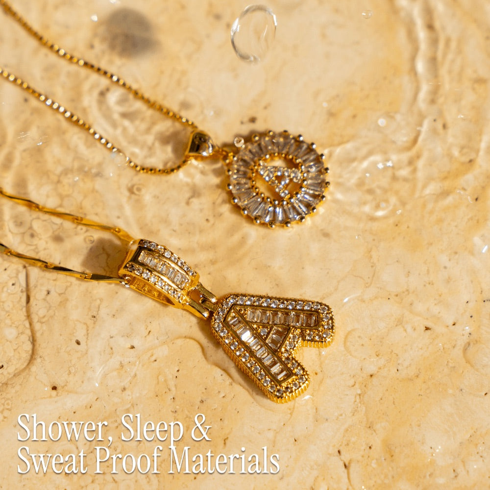 Primrose™ イニシャルダイヤモンドネックレス 14k（2個セット）