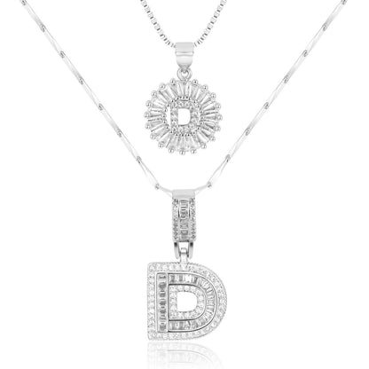Primrose™ イニシャルダイヤモンドネックレス 14k（2個セット）