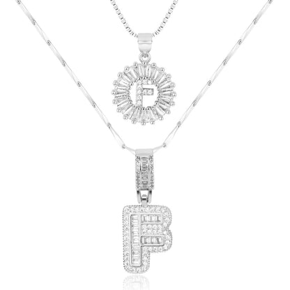 Primrose™ イニシャルダイヤモンドネックレス 14k（2個セット）
