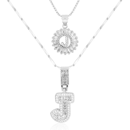 Primrose™ イニシャルダイヤモンドネックレス 14k（2個セット）