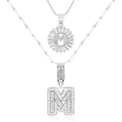 Primrose™ イニシャルダイヤモンドネックレス 14k（2個セット）