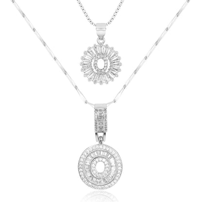 Primrose™ イニシャルダイヤモンドネックレス 14k（2個セット）