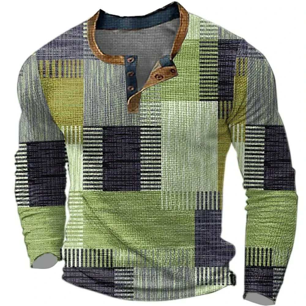 Corvani™ メンズカラフル長袖シャツ