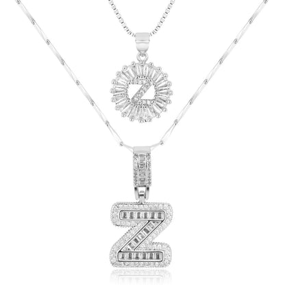 Primrose™ イニシャルダイヤモンドネックレス 14k（2個セット）