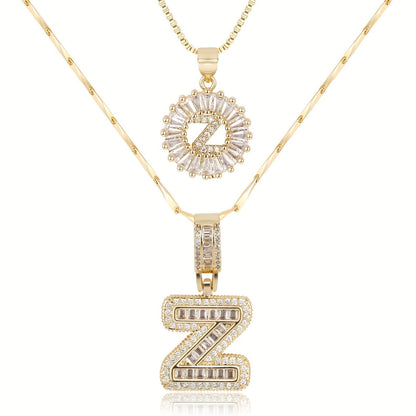 Primrose™ イニシャルダイヤモンドネックレス 14k（2個セット）