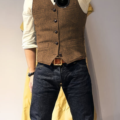 Zoltan | クラシックスタイルと時代を超えたエレガンスのためのヴィンテージ・ヘリンボーンベスト