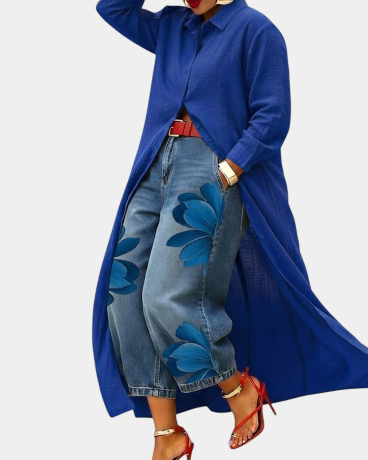 Zadira™ ワイドデニムドレス＆パンツセット