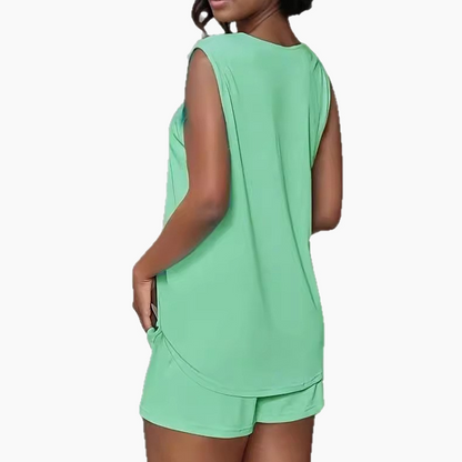 Jovie™ ノースリーブのTシャツとショートパンツの2ピースセット